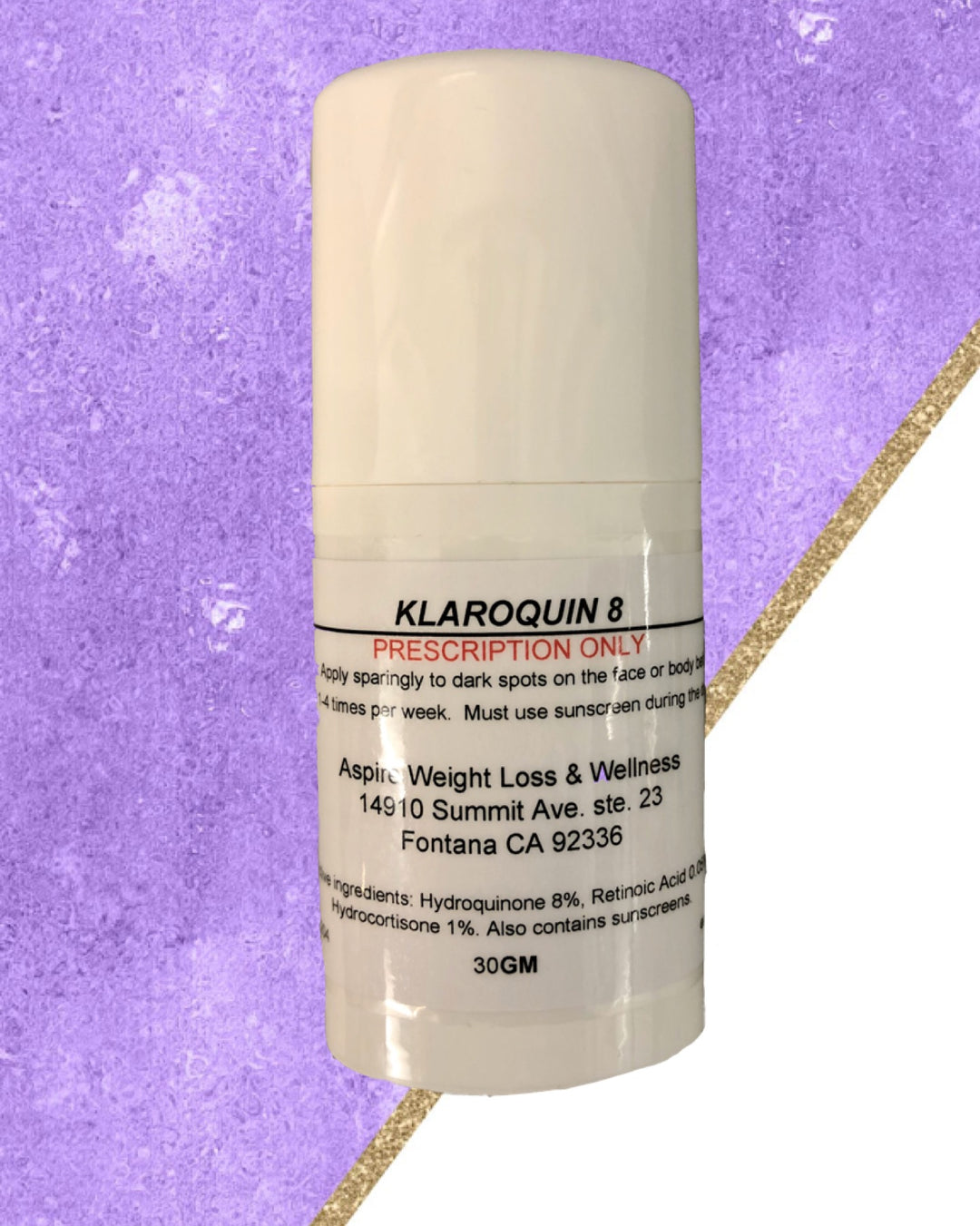 Skin Lightening Gel: Prescription Bleaching Cream (Hydroquinone 8%, Retinoic Acid 0.05%, Hydrocortisone 1%)